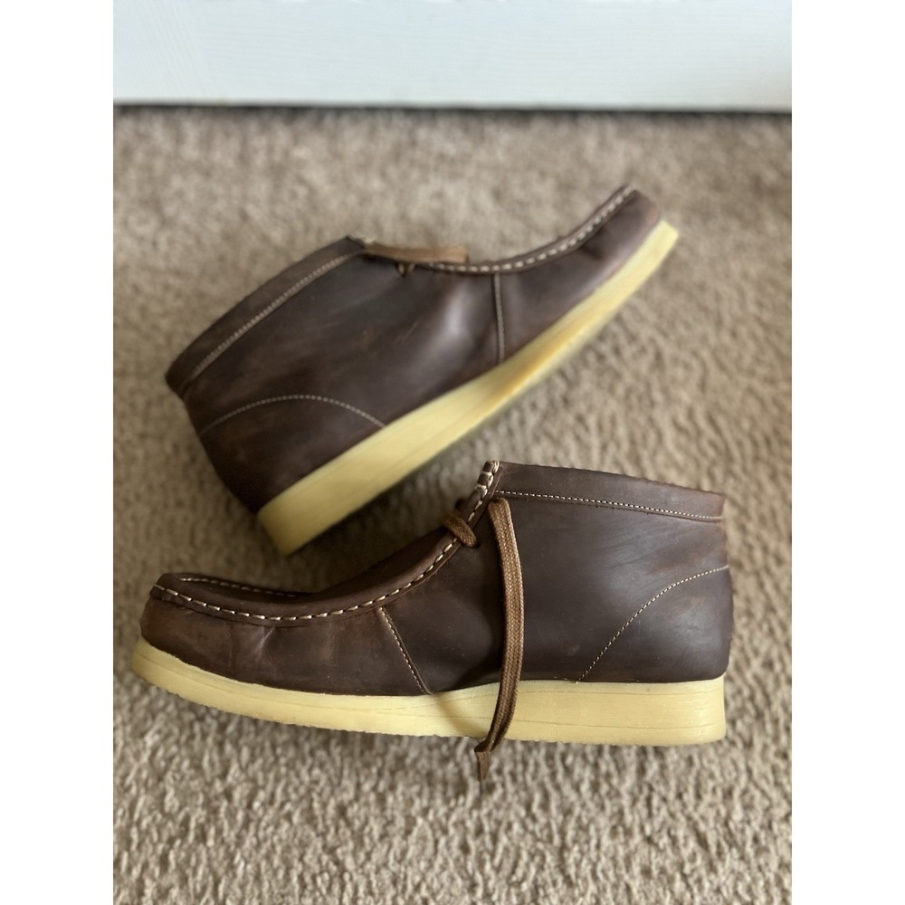 Clarks Stinson Hi Chukka Boots Brown Men's Size 11 Leather Shoes Wallabees - Picture 7 of 8